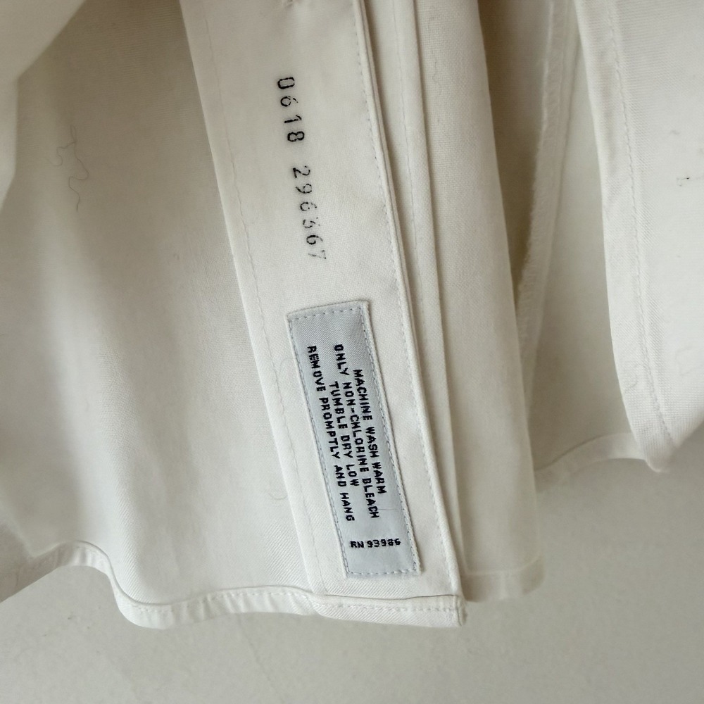 Brooks Brothers Womens 8 White Ruffle Collar Shirt Tailored Stretch Victorian - Picture 8 of 8